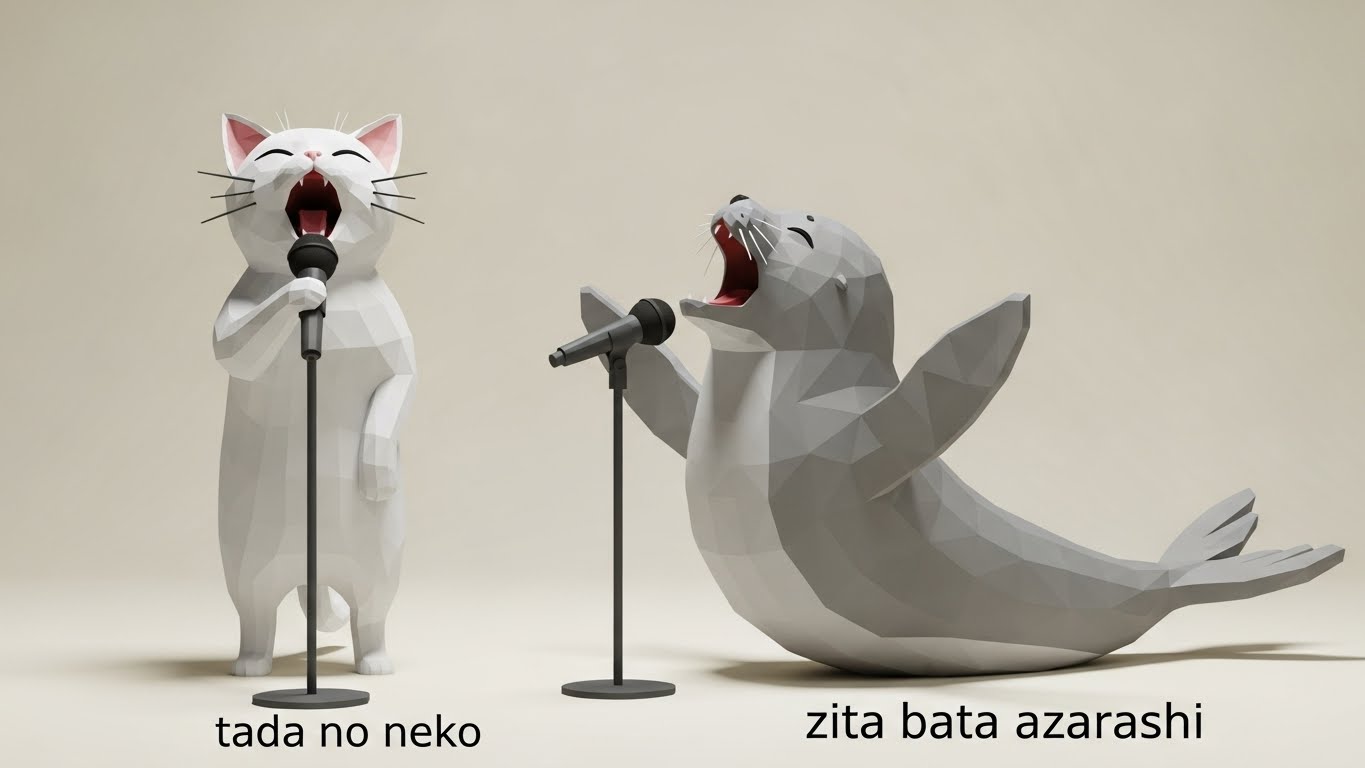 ただのねこ、じたばたアザラシくんと歌う | の人気AIイラスト・グラビア