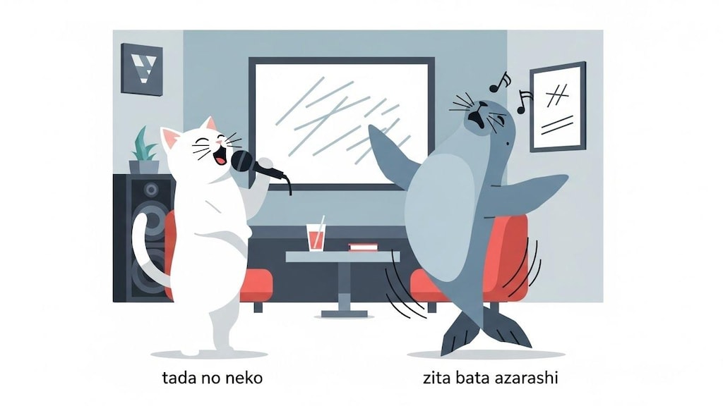 ただのねこ、じたばたアザラシくんと歌う