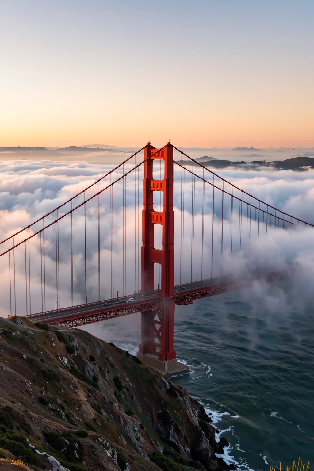 霧のゴールデンゲートブリッジ
