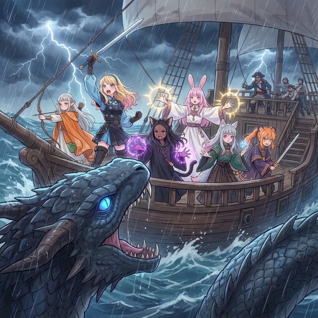 シーサーペントとの戦い (冒険の旅 その７)