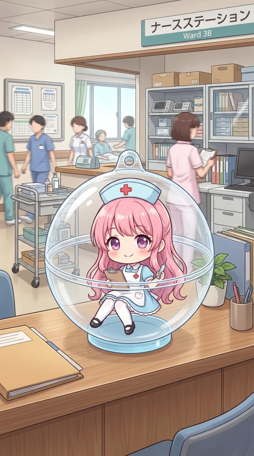 ナース服姿のSWEETちゃんをカプセルに入れたよ