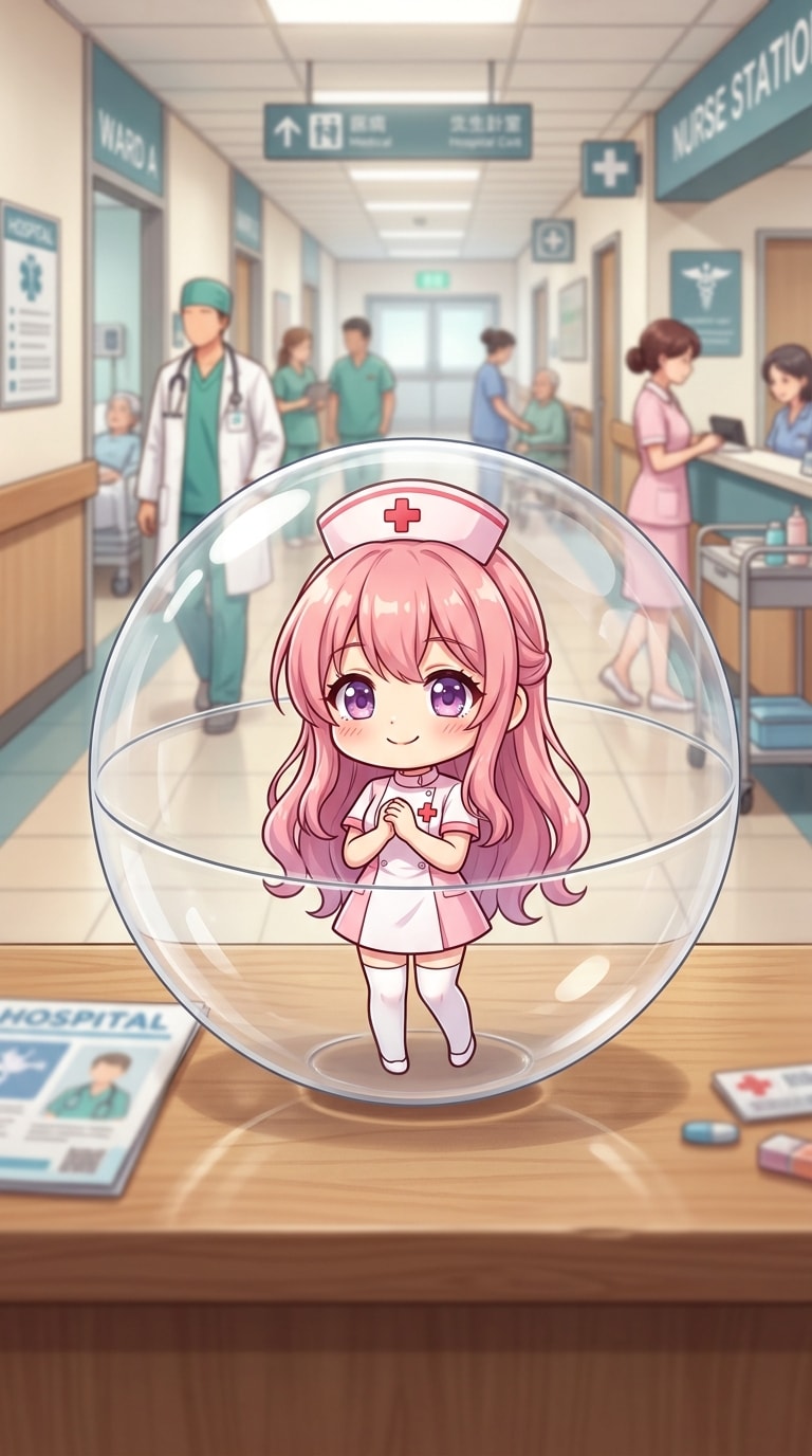 ナース服姿のSWEETちゃんをカプセルに入れたよ | の人気AIイラスト・グラビア