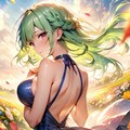 花畑、虹、そしてドレスの少女 5枚目