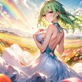 花畑、虹、そしてドレスの少女 4枚目