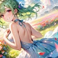 花畑、虹、そしてドレスの少女 7枚目