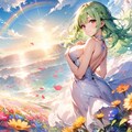 花畑、虹、そしてドレスの少女 9枚目