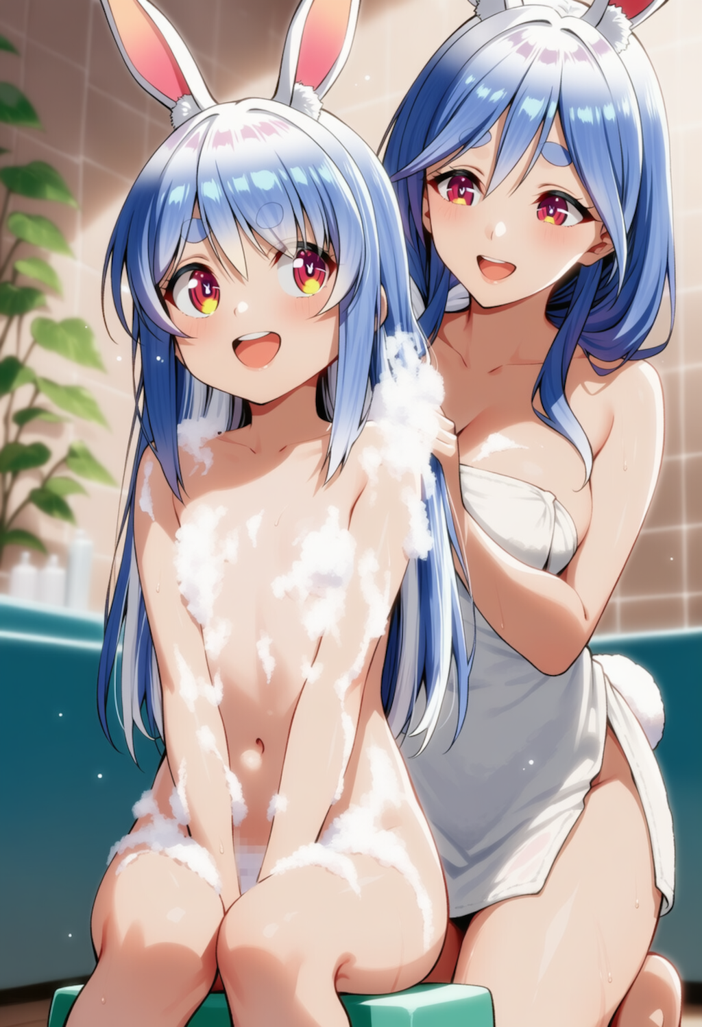 マミーと一緒にお風呂に入るぺこちゃん