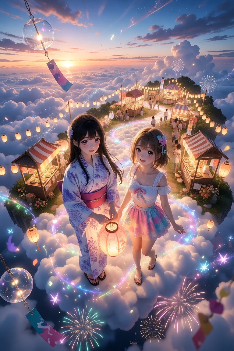空の上の夏祭り