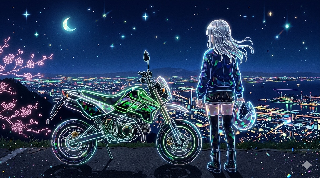 KSRと神戸の夜景 | の人気AIイラスト・グラビア