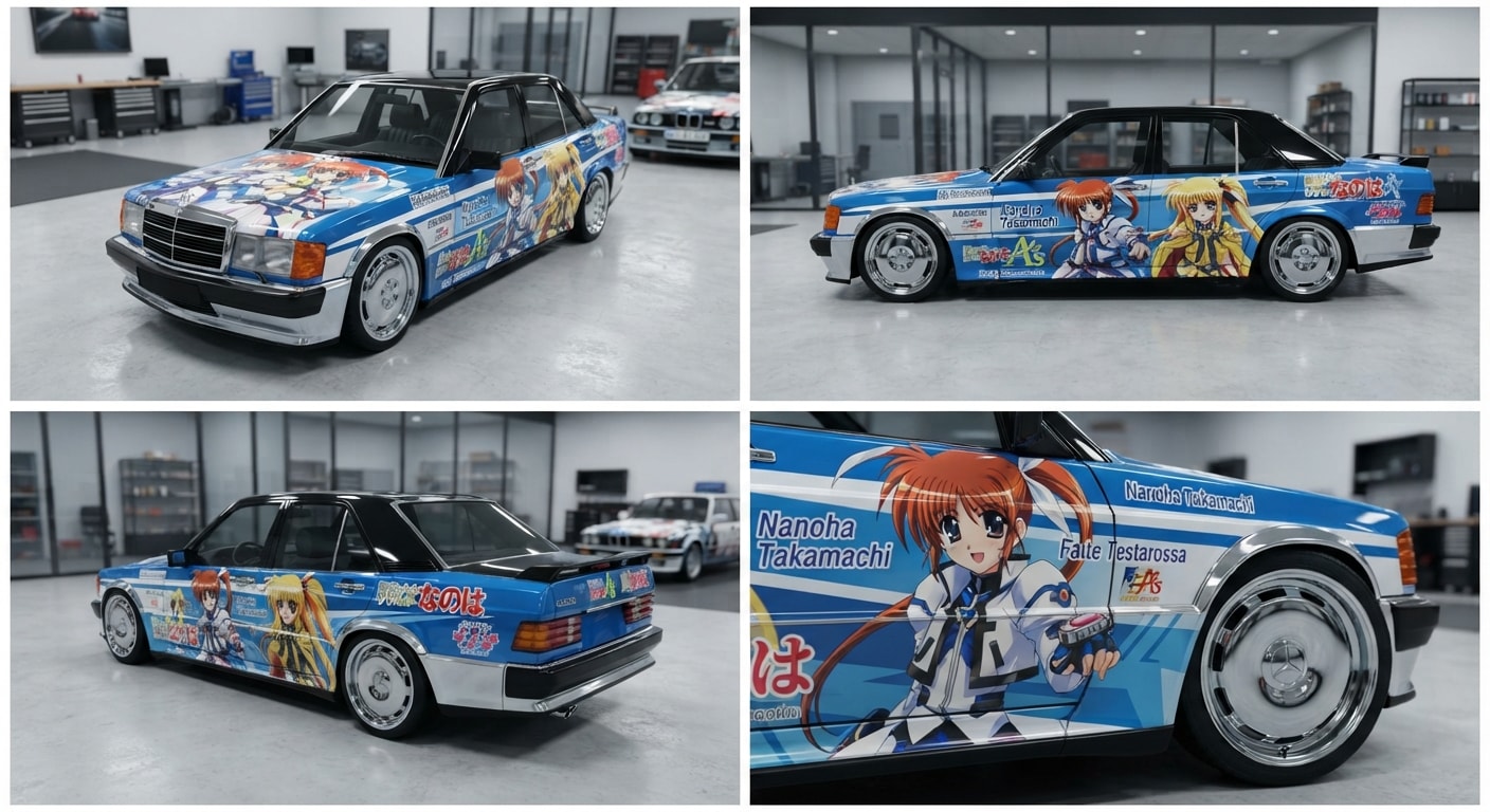 魔法少女リリカルなのは痛車メルセデスベンツセダン | の人気AIイラスト・グラビア