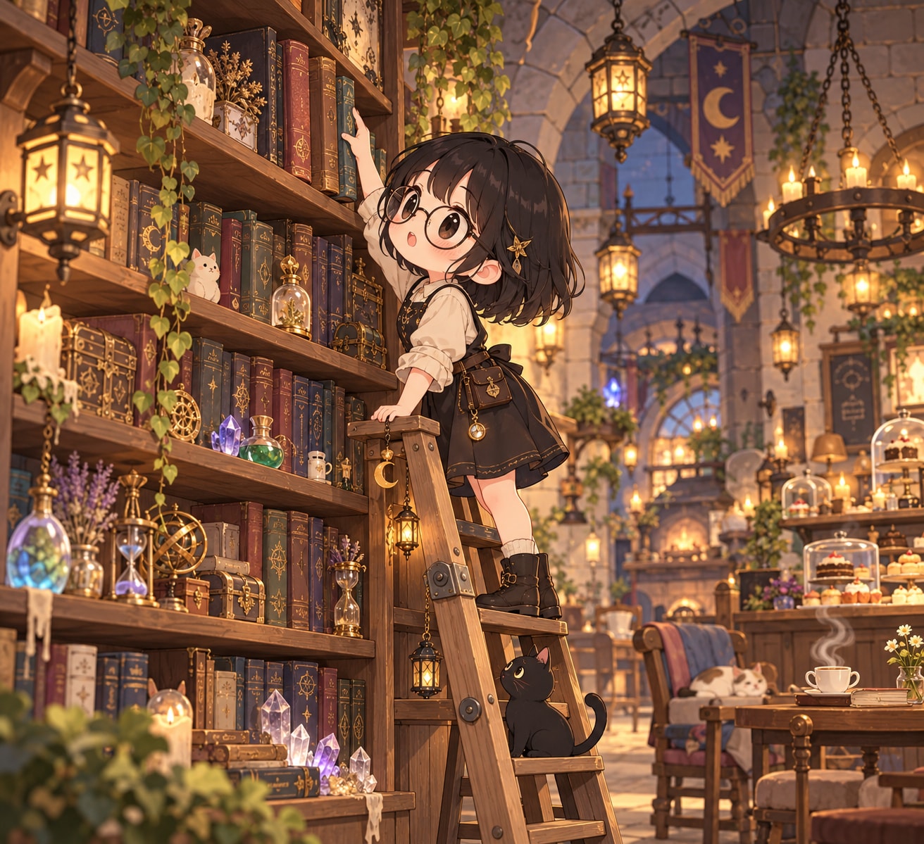 架空図書館 | の人気AIイラスト・グラビア
