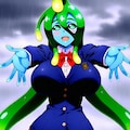 レインコートボディスーツ等コスプレスライム娘人妻 3枚目