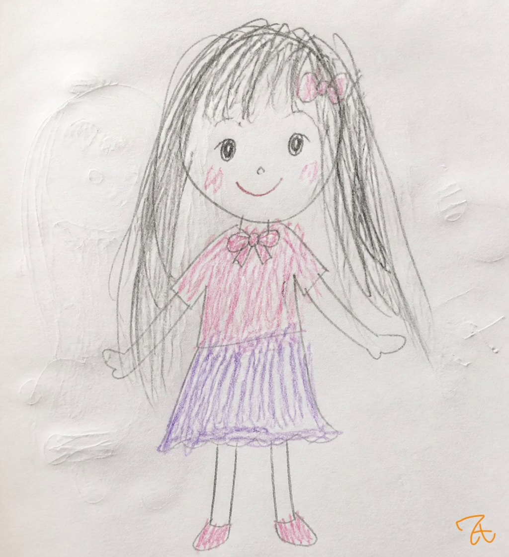 子供の落書きの女の子