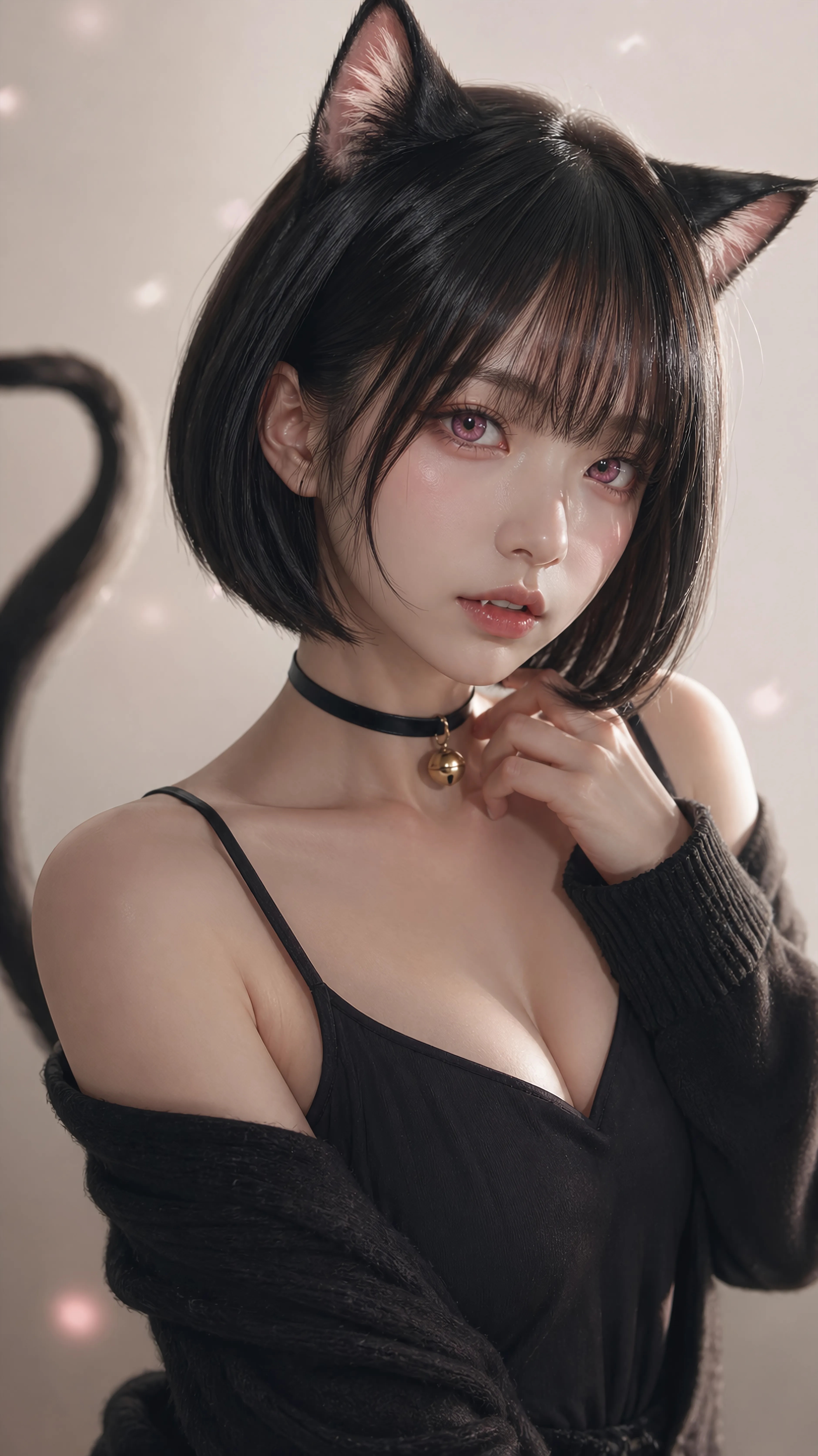 Black Cat Girl in Quiet Light
