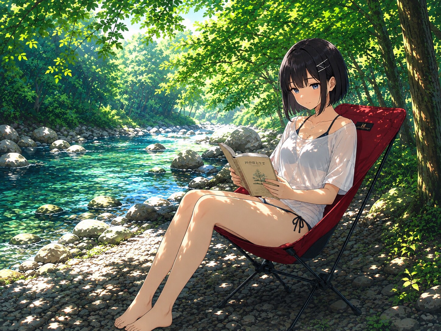 川のほとりで