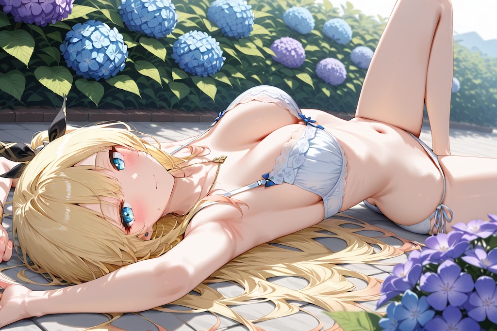 アジサイと下着娘2