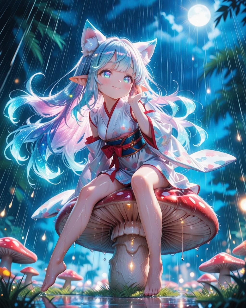 12枚）キノコと雨