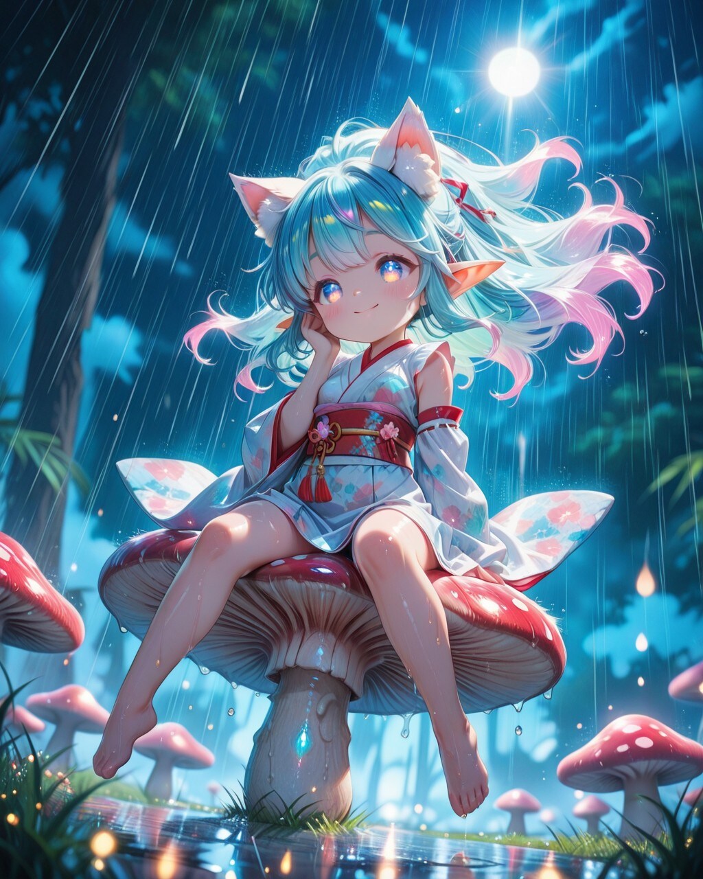 12枚）キノコと雨