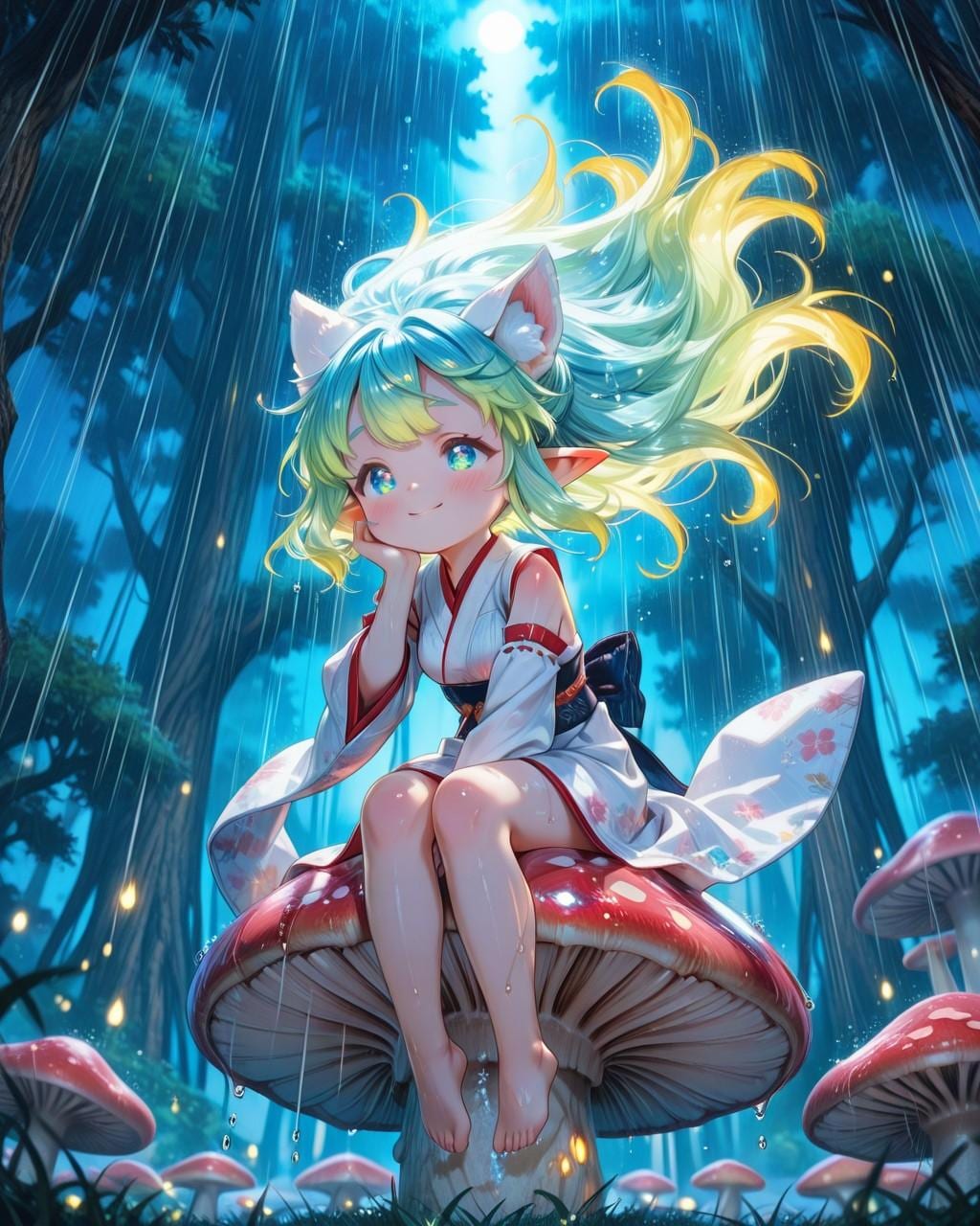 12枚）キノコと雨
