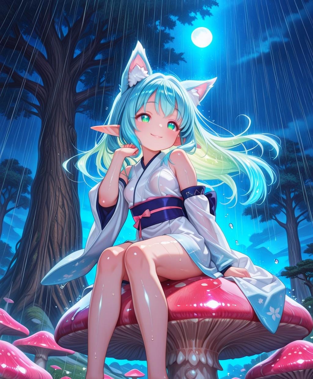 12枚）キノコと雨