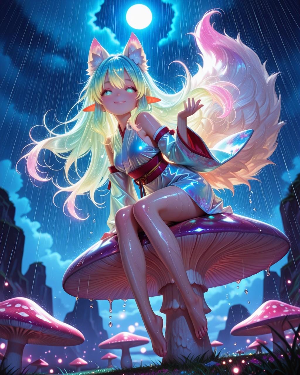 12枚）キノコと雨