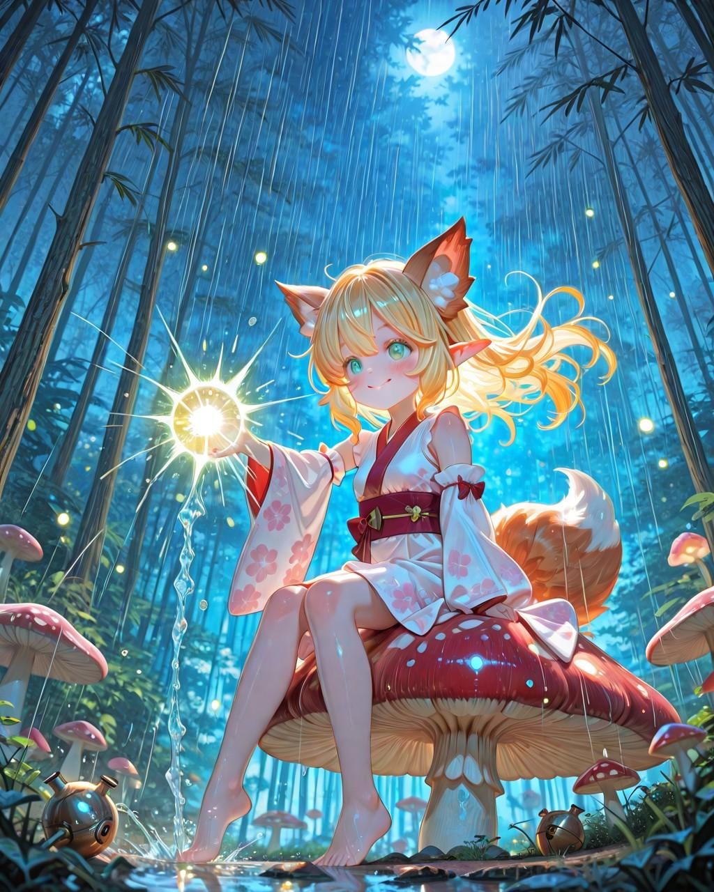 12枚）キノコと雨