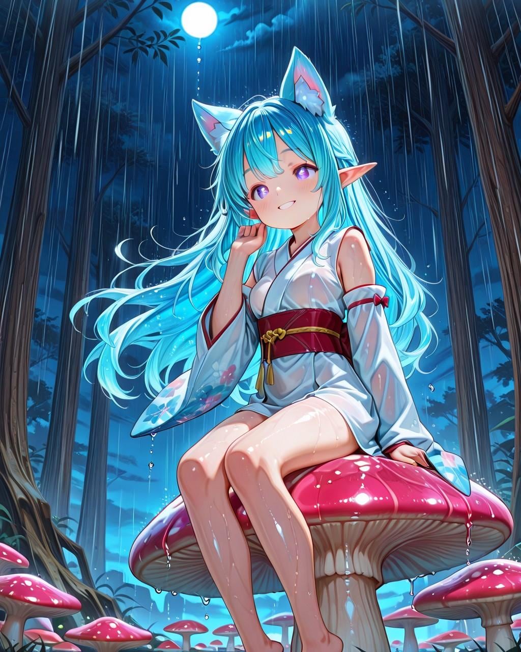 12枚）キノコと雨