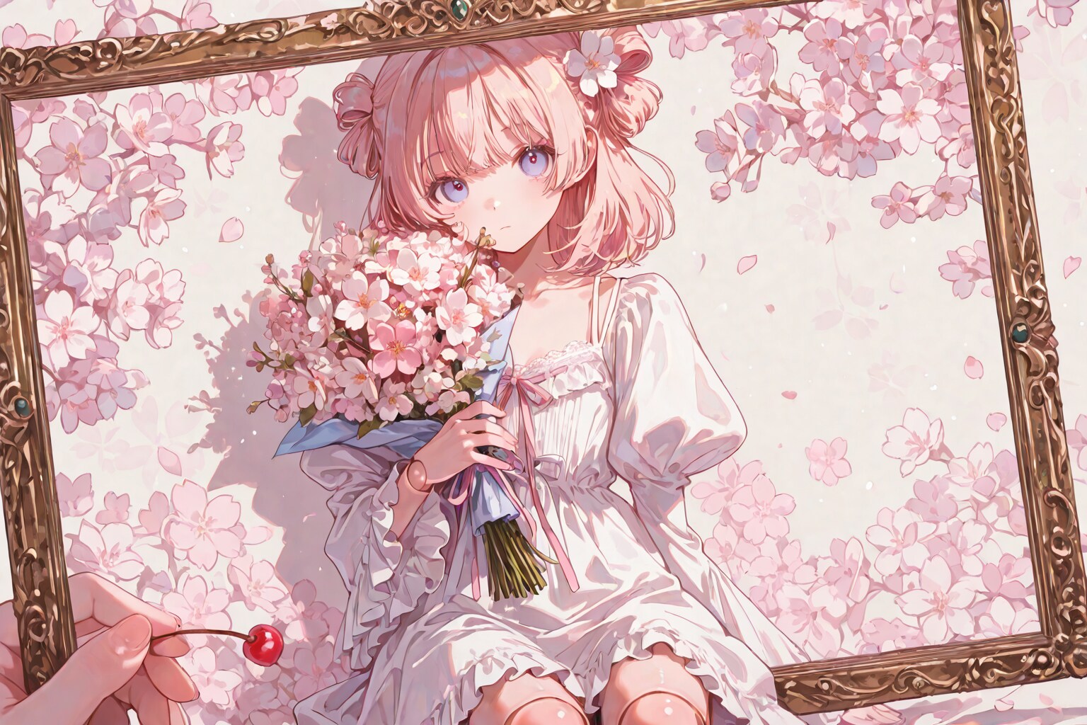 花束と少女