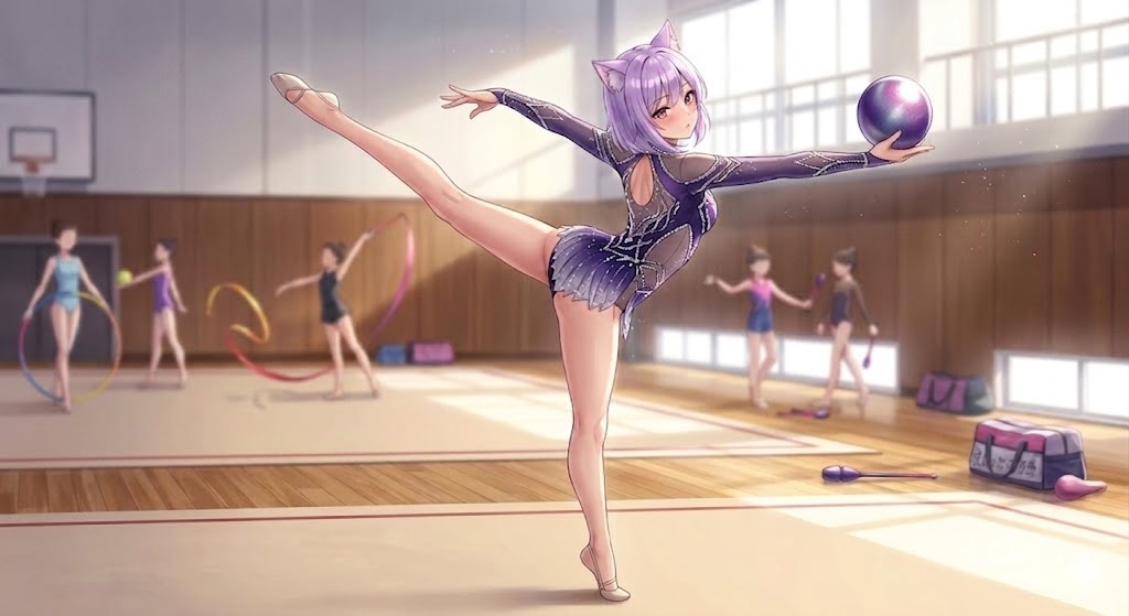 ボールの演技の新体操のシス