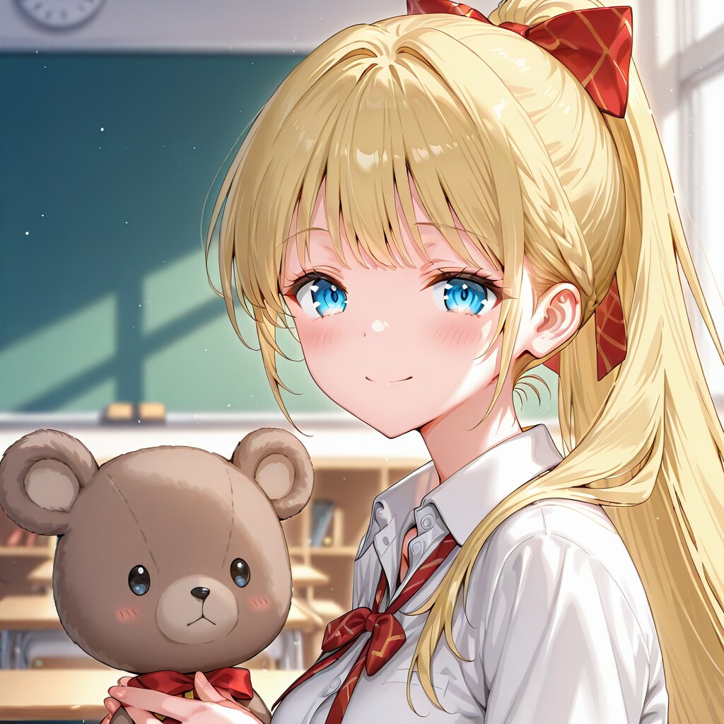 クマの人形さんと。