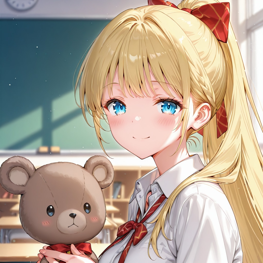 クマの人形さんと。