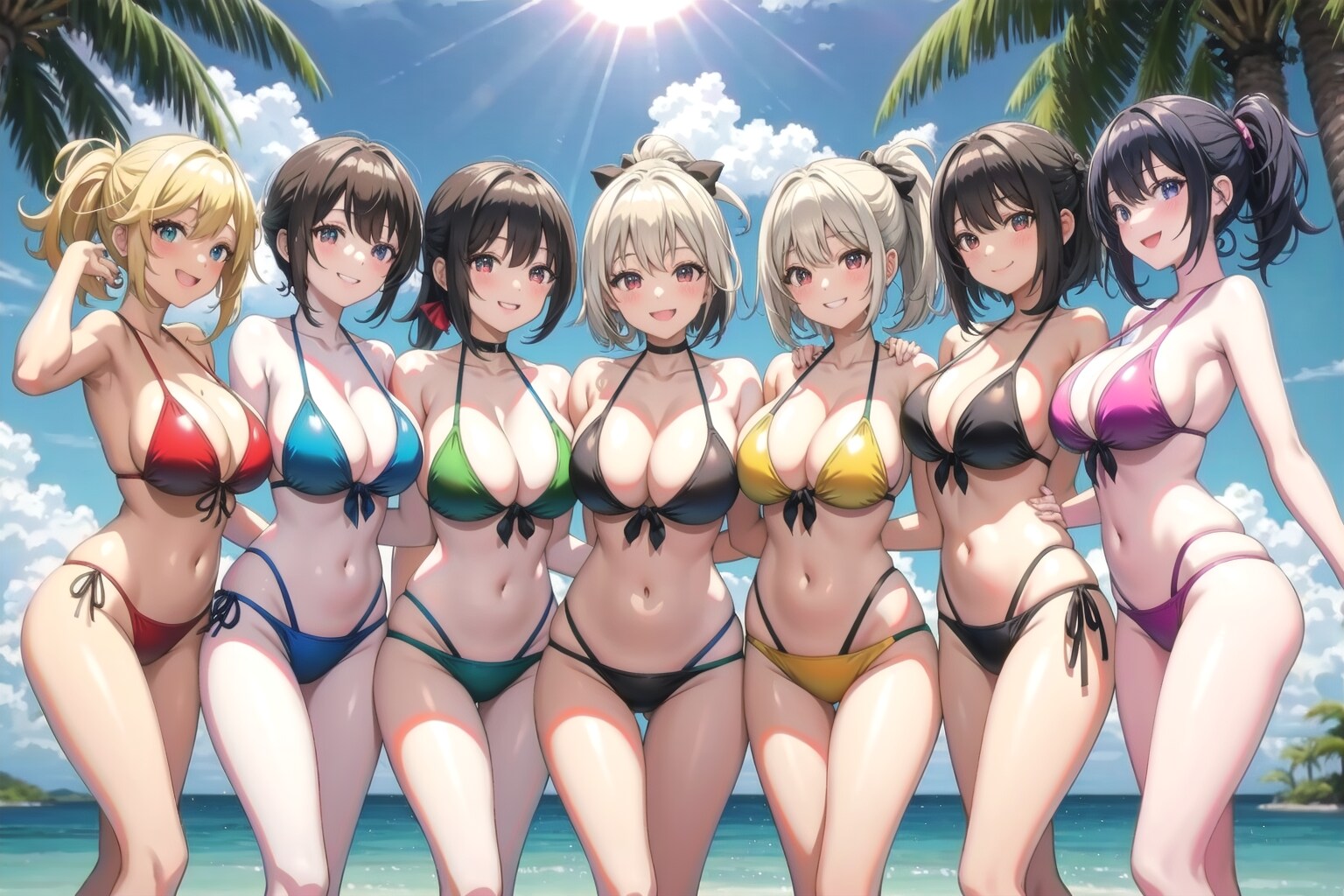青空のビキニ女子7人組！