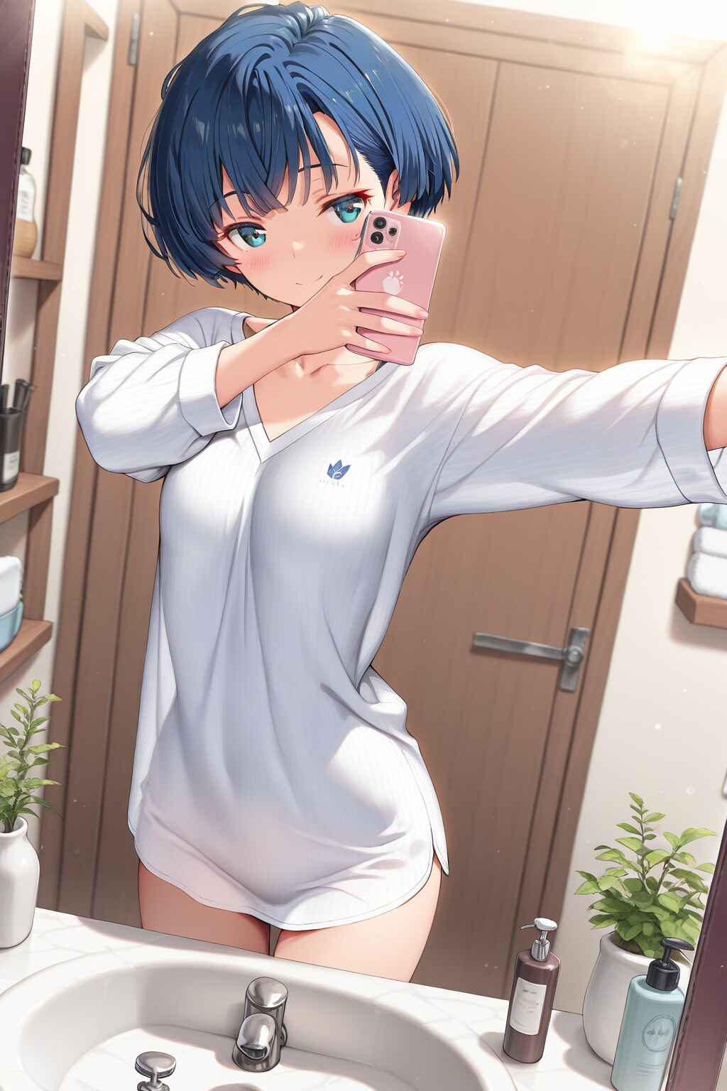 QILINで自撮り試す柑菜ちゃん