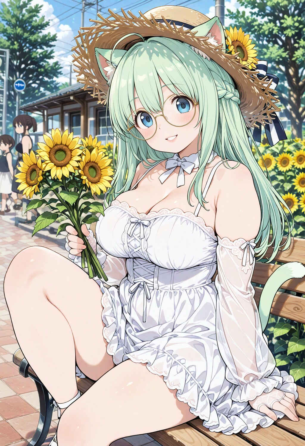 ひまわりとサンドレス