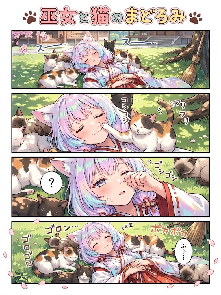 🌸🐾巫女と猫のまどろみ⛩️🐱
