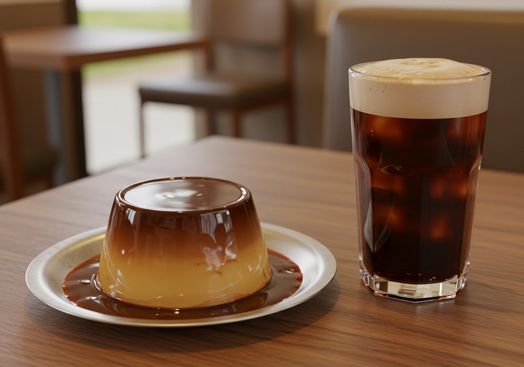 デザートのチョコレートプリン