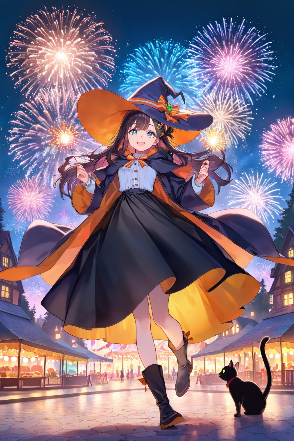 魔女と花火 | の人気AIイラスト・グラビア