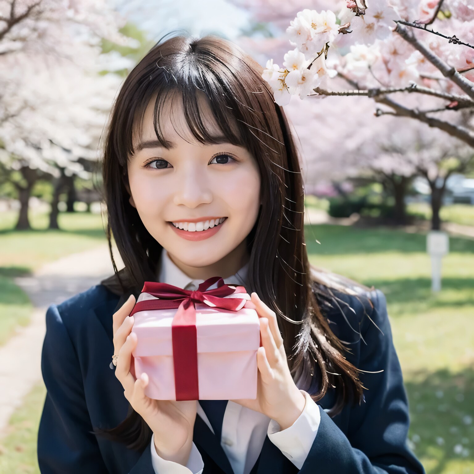 黒髪ロングでブレザーの美女３３ | の人気AIイラスト・グラビア