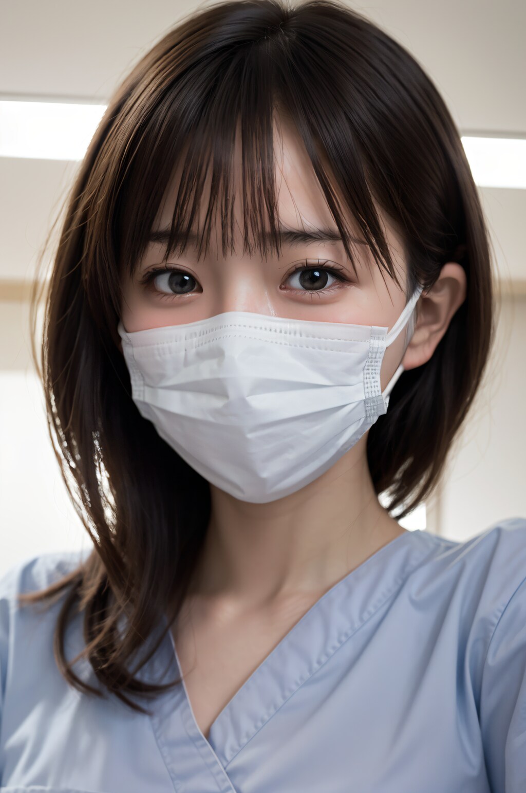 マスクをつけた女医