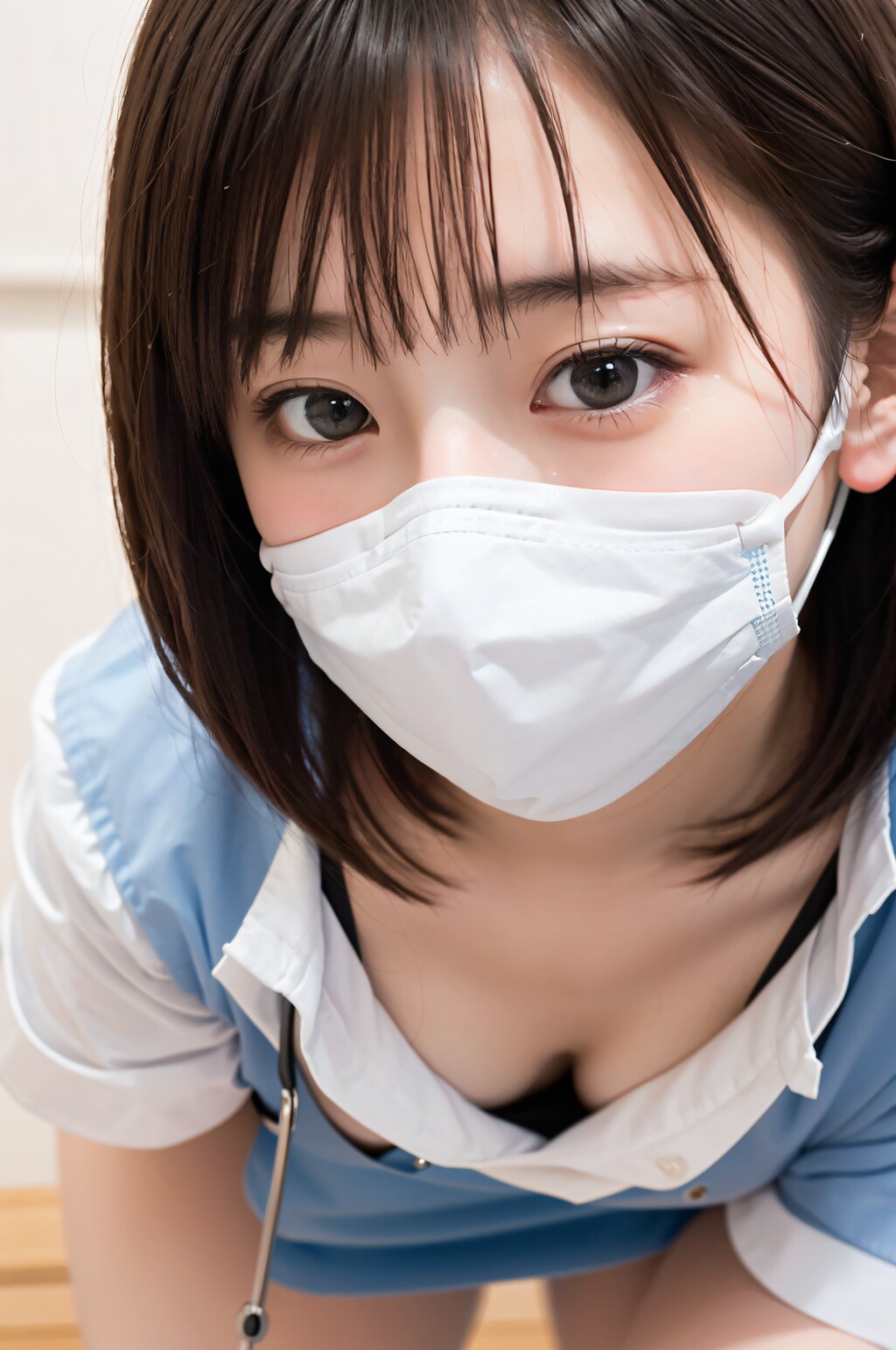 マスクをつけた女医