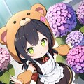 着ぐるみ少女と紫陽花 3枚目
