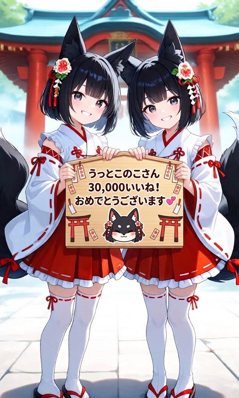 うっとこのこさん、30,000いいね！おめでとうございます | の人気AIイラスト・グラビア