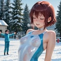 雪と水着 3枚目