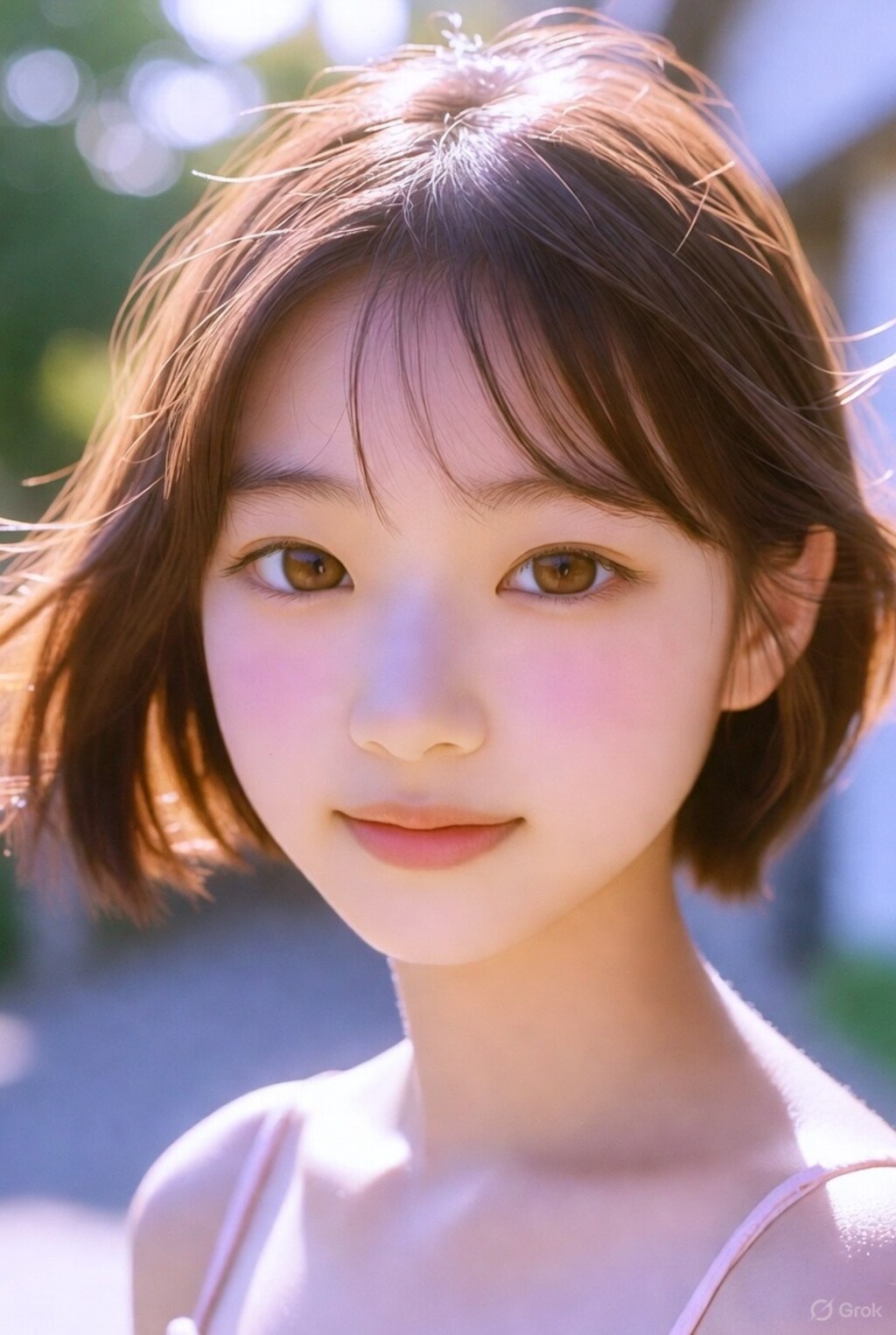 茶髪ボブの美女