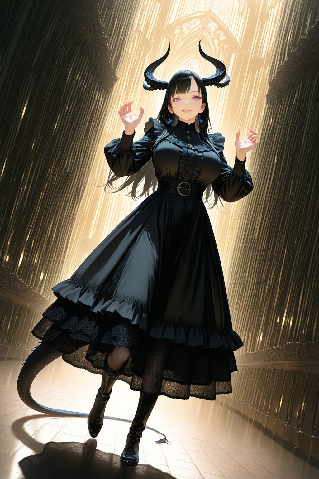 城に迷い込んだニンゲンをどう扱おうか思案しているドラゴンハーフお嬢様