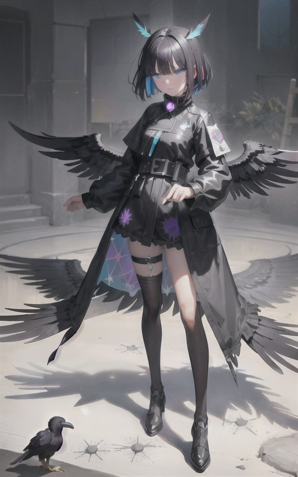 黒コーディネイト系女子