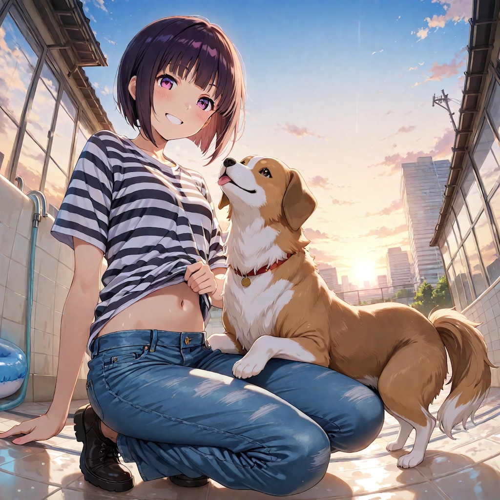 ボーダーのTシャツ