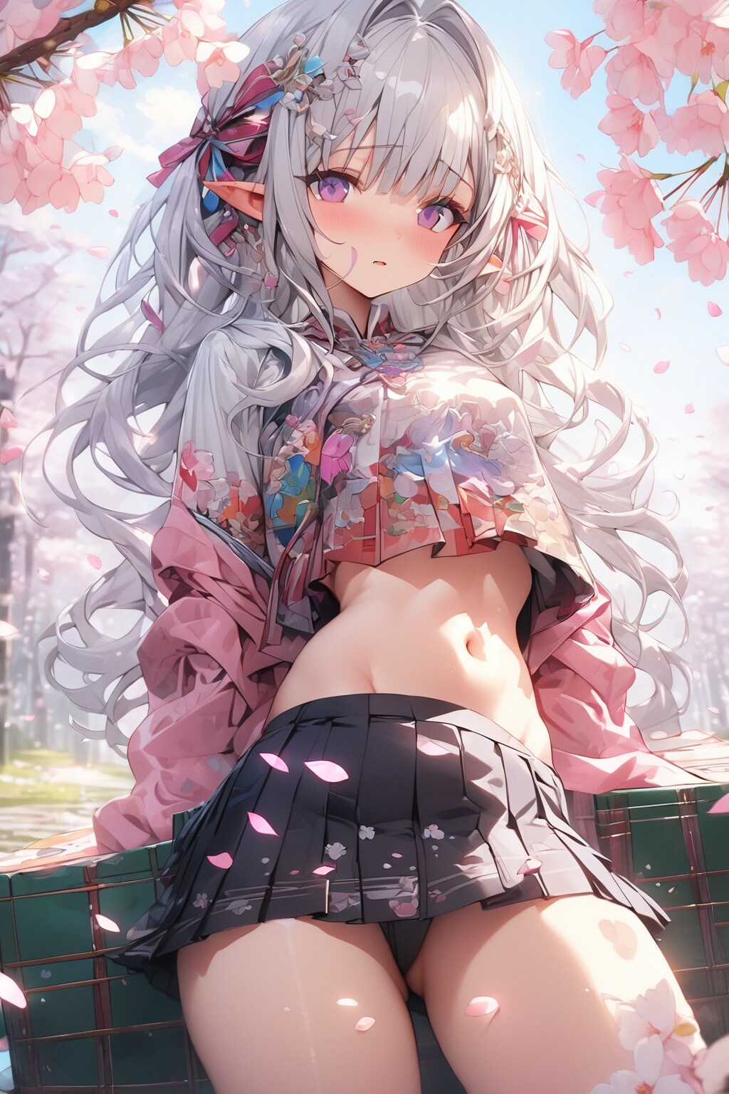 桜と少女