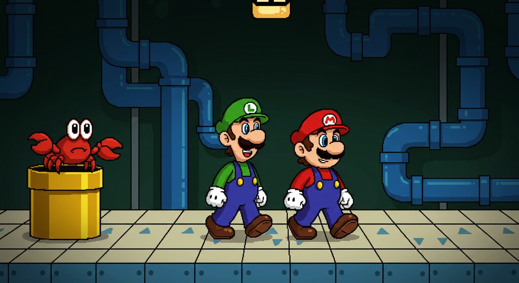 ゲーム画面再現　スーパーマリオより