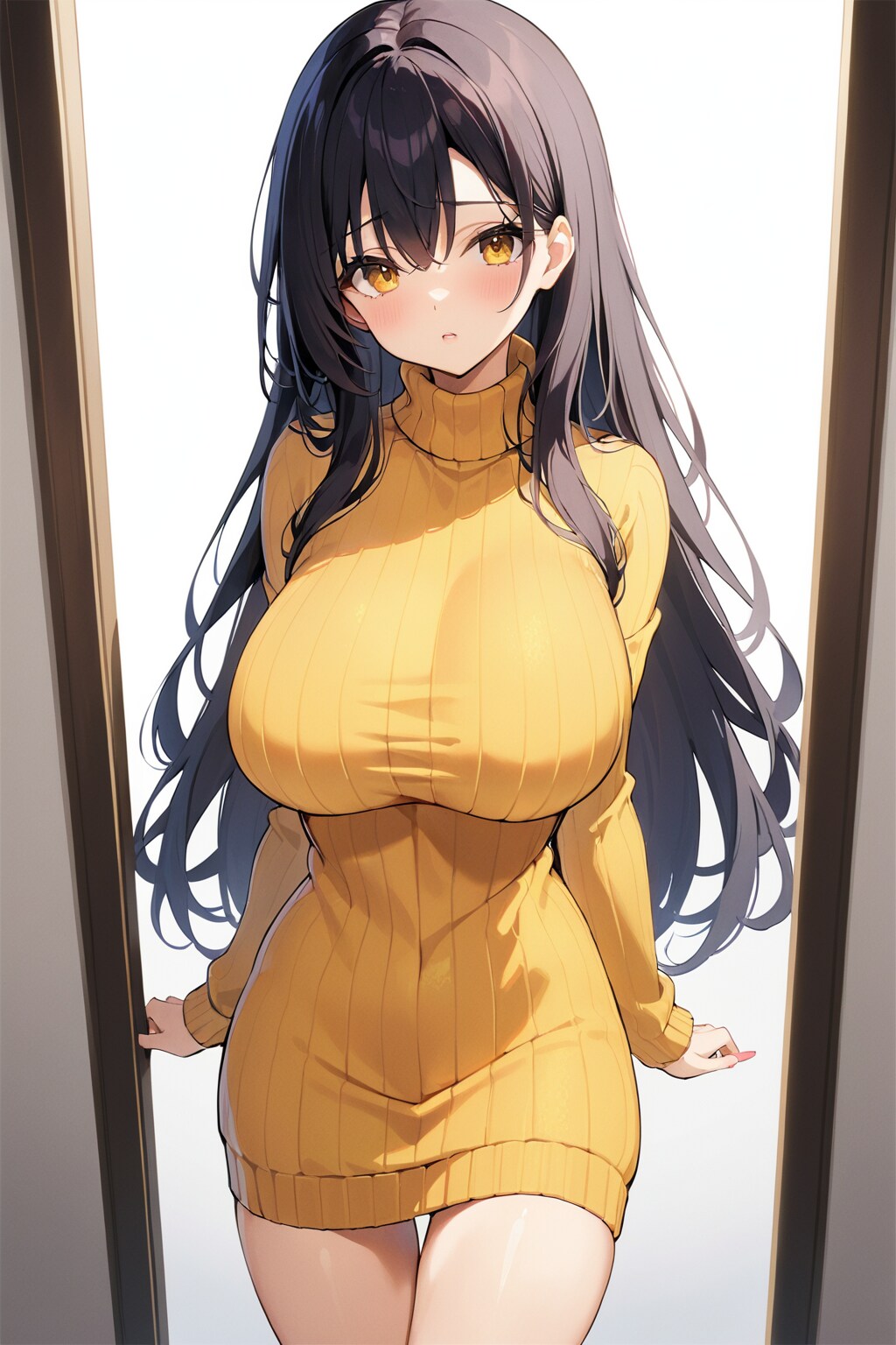 セーターワンピの女の子